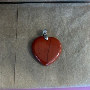 Heart-Shaped Red jasper Pendant